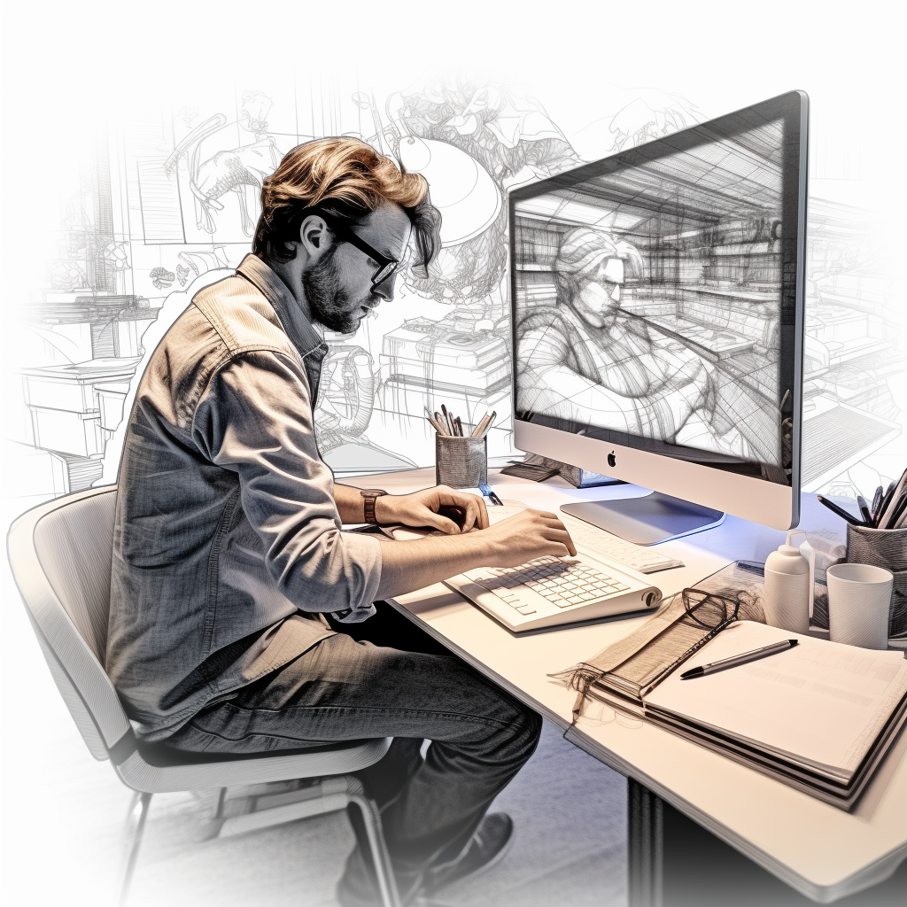 man computer cliparts