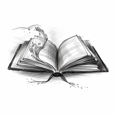 sketch of an open book, gray-scale, greyscale, drawing, simple, vector, clip art, logo, White background
