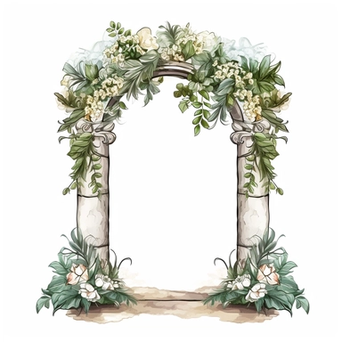 Wedding ceremony arch vector clipart on white background