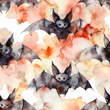 Halloween bat, watercolor clip art, grunge colors, white space, uniform organization, 8k