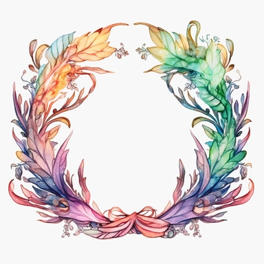 watercolor clipart ribbon crest frame