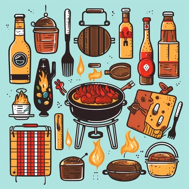simple clip art BBQ party