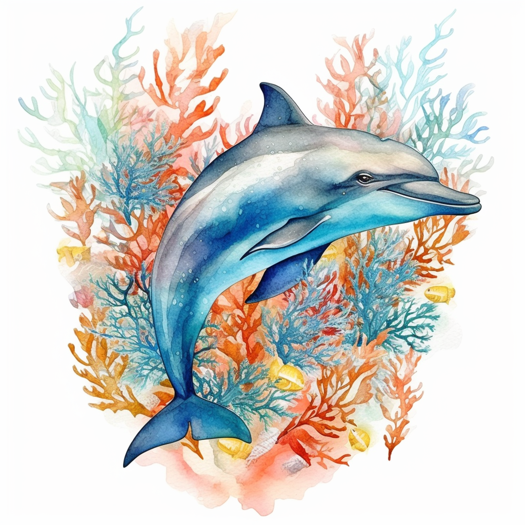 dolphin swimming cliparts