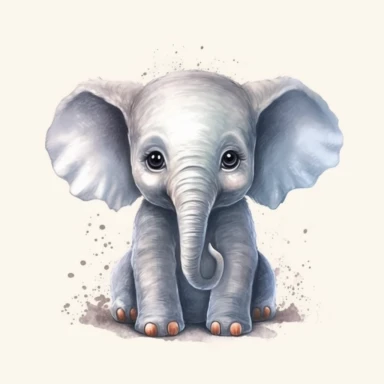 cute baby safari animals fluffy adorable big bright eyes elephant clipart white background transparent background Job ID: fbdb1af1-d1ab-4dc8-9d46-5e0344cf4d9f seed 3183819806