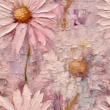 Bohemian blush impasto oil painting of a single Wild Flower, Clipart pattern, Oil paint Dusty blush single Flower , impressionistic Bohemian Flower