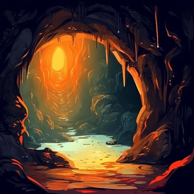 inside a cave, fire color, no detials just rocks clipart full image