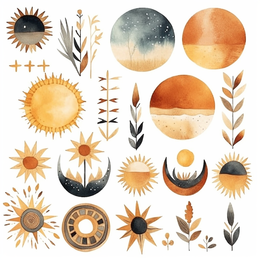 abstract sun cliparts