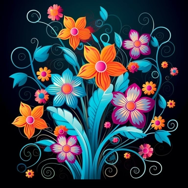abstract flowers clip art