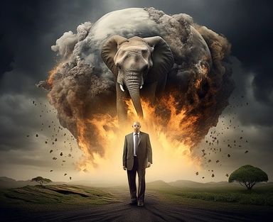 businessman the earth in half royalty free clipart, in the style of explosive wildlife, art of the ivory coast, john wilhelm, tabletop photography, associated press photo, артур скижали-вейс