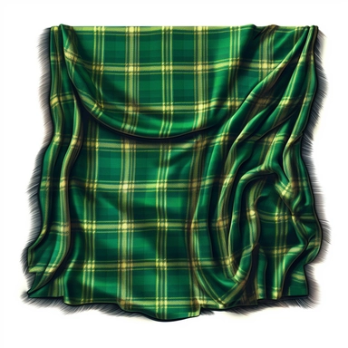 green plaid blanket clipart