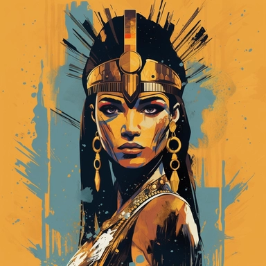Unleash your creativity by merging history and post-apocalyptic aesthetics with a unique clipart rendition of Cleopatra. Transform the iconic Egyptian queen into a fearless figure of the wastelands, inspired by the Mad Max universe. Embrace the gritty and rugged style characterized by dystopian desolation, incorporating elements like tattered clothing, worn-out accessories, and battle scars. Infuse Cleopatra's attire with remnants of ancient Egyptian regalia, juxtaposing the grandeur of the past