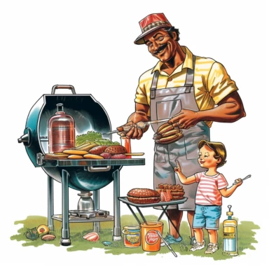 BBq grill, father, clipart,