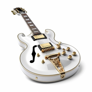 Yamaha creates a line of luxury electric guitars, featuring unique designs and premium sound quality. Clipart logo, white background