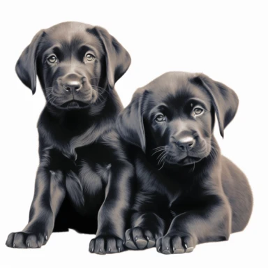 clipart black lab puppies, white background