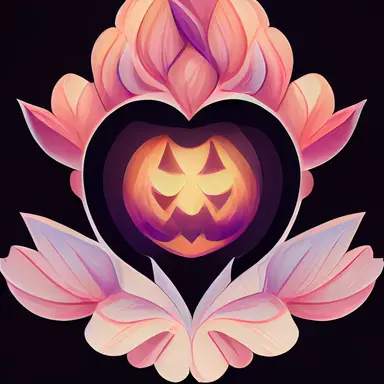 cute halloween clipart, OrientalLight, flowers, heart Pastel colors, Trending 8k, anime style, dynamic lighting, cinematic,