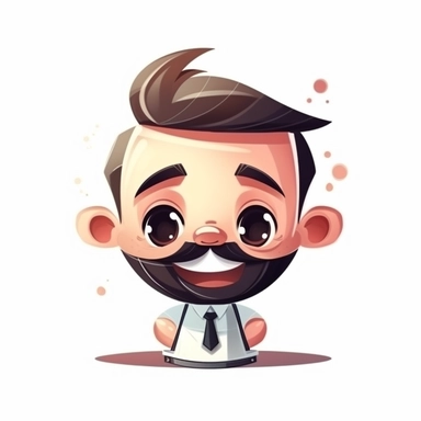 happy cute Barber face, cartoon, clipart, mascot, isolated on white background