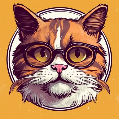 In this whimsical clipart illustration, a silly cat dons a pair of oversized glasses, complete with a fake mustache and a goofy expression. With its tongue sticking out and a mischievous glint in its eyes, this comical feline is ready to bring laughter to any design.