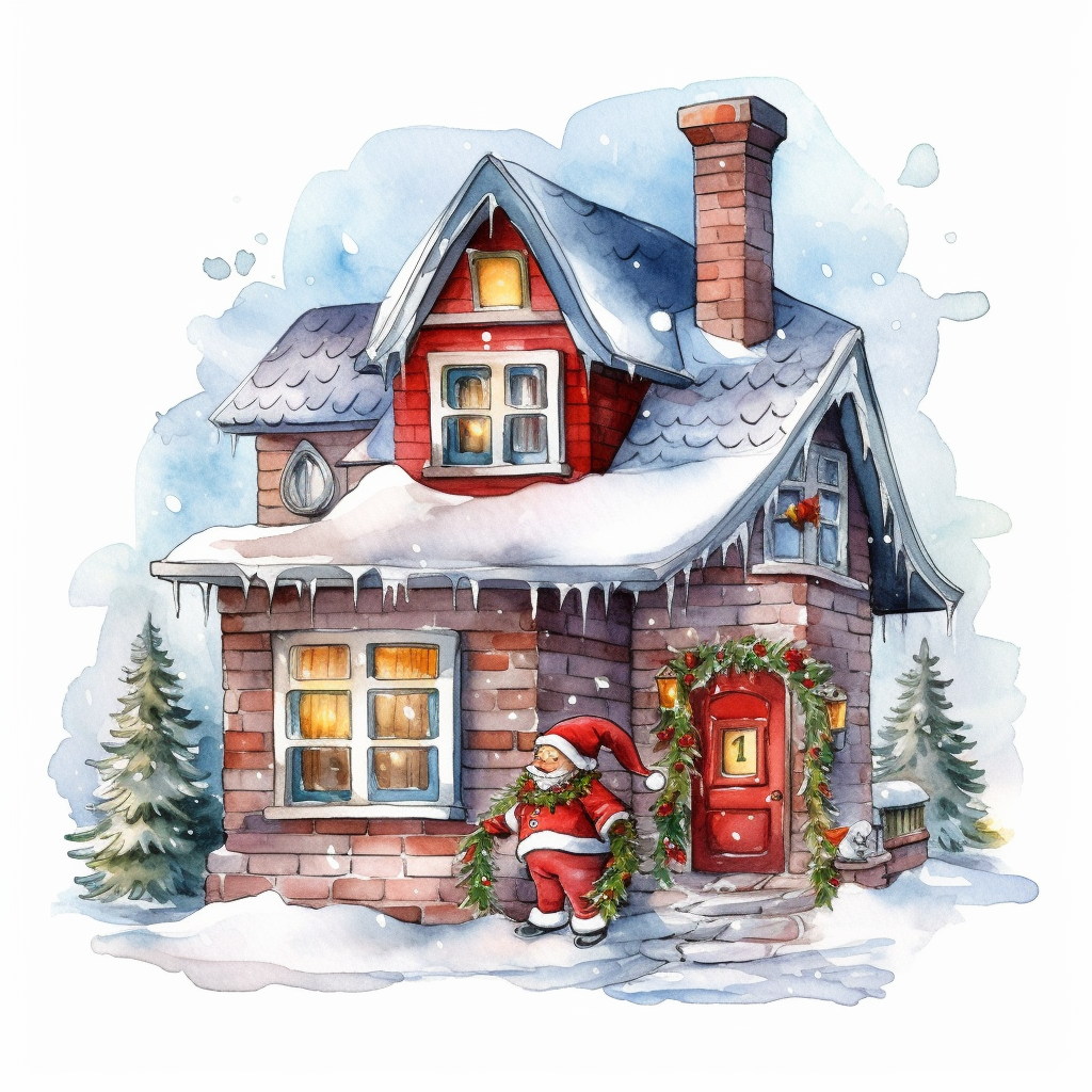 christmas house clipart