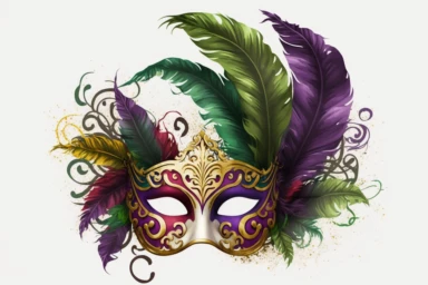 mardi gras illustration, clip art white background
