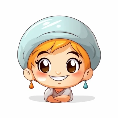 happy cute Massage Therapist face, cartoon, clipart, mascot, isolated on white background