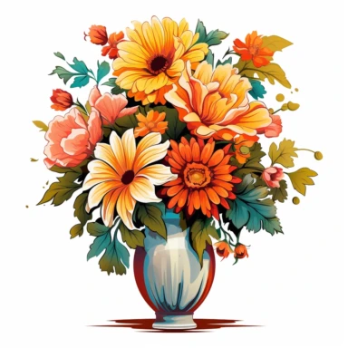 vase of flowers clipart