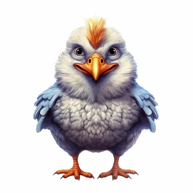 Cute Beautiful Happy Face Chicken Full body Sublimation Clipart,Cartoon,hyper realistic, intricate detail, illustration style,high solution,on the white background