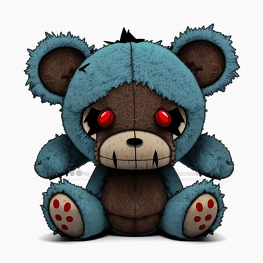 Evil Teddy Clipart, 8K, with white background, HD, No text on image,