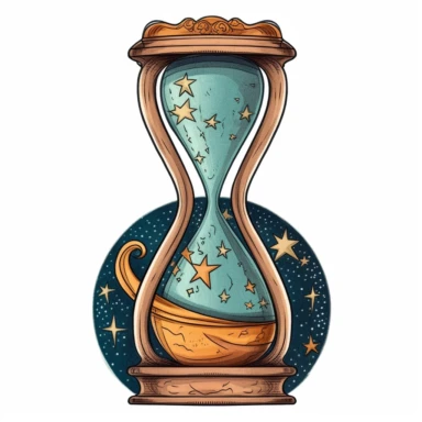 the moon in hourglass, clipart