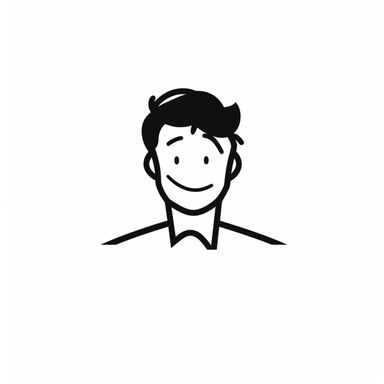 logo, website icon, happy, person free vector image, clipart, black & white, satirical illustrations, flat, White background, 3 line only