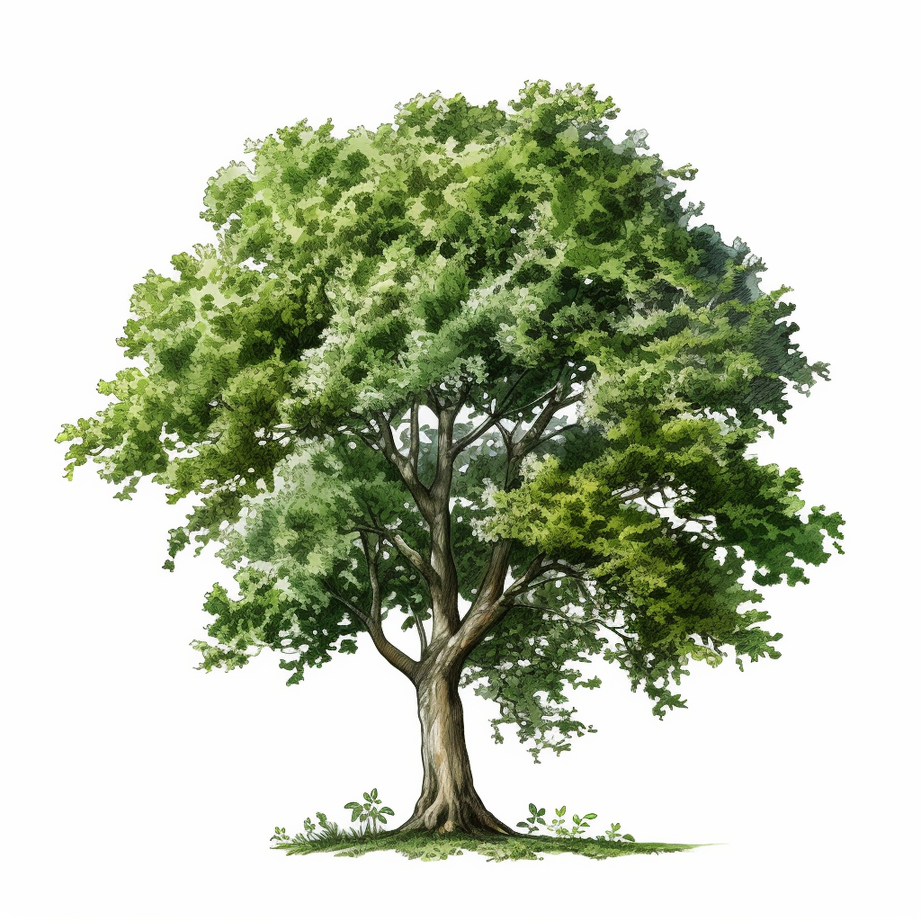 Ash woodland tree clipart isolated white background - Clip Art Library