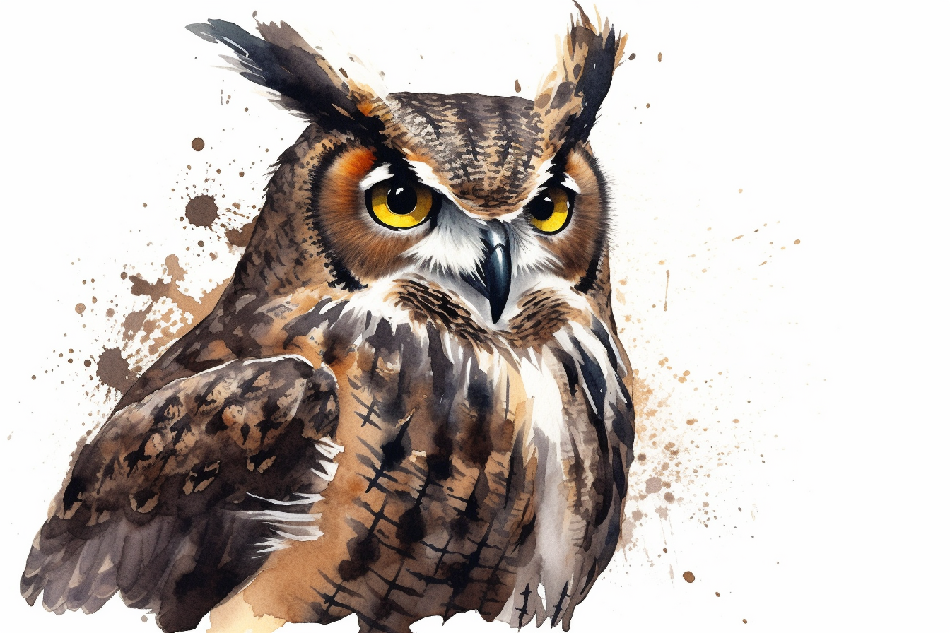 horned owl cliparts