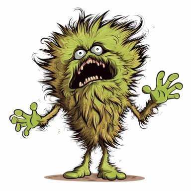 marijuana-man hairy bud creature clipart bold outline