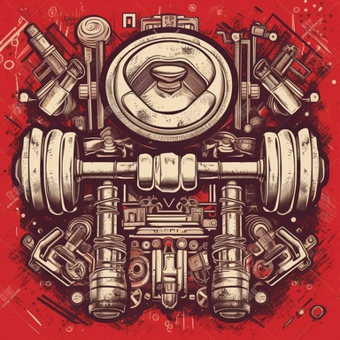 t shirt design, fitness, gym, weights, abstract, simple, clipart, detailed, vector graphic,--tile