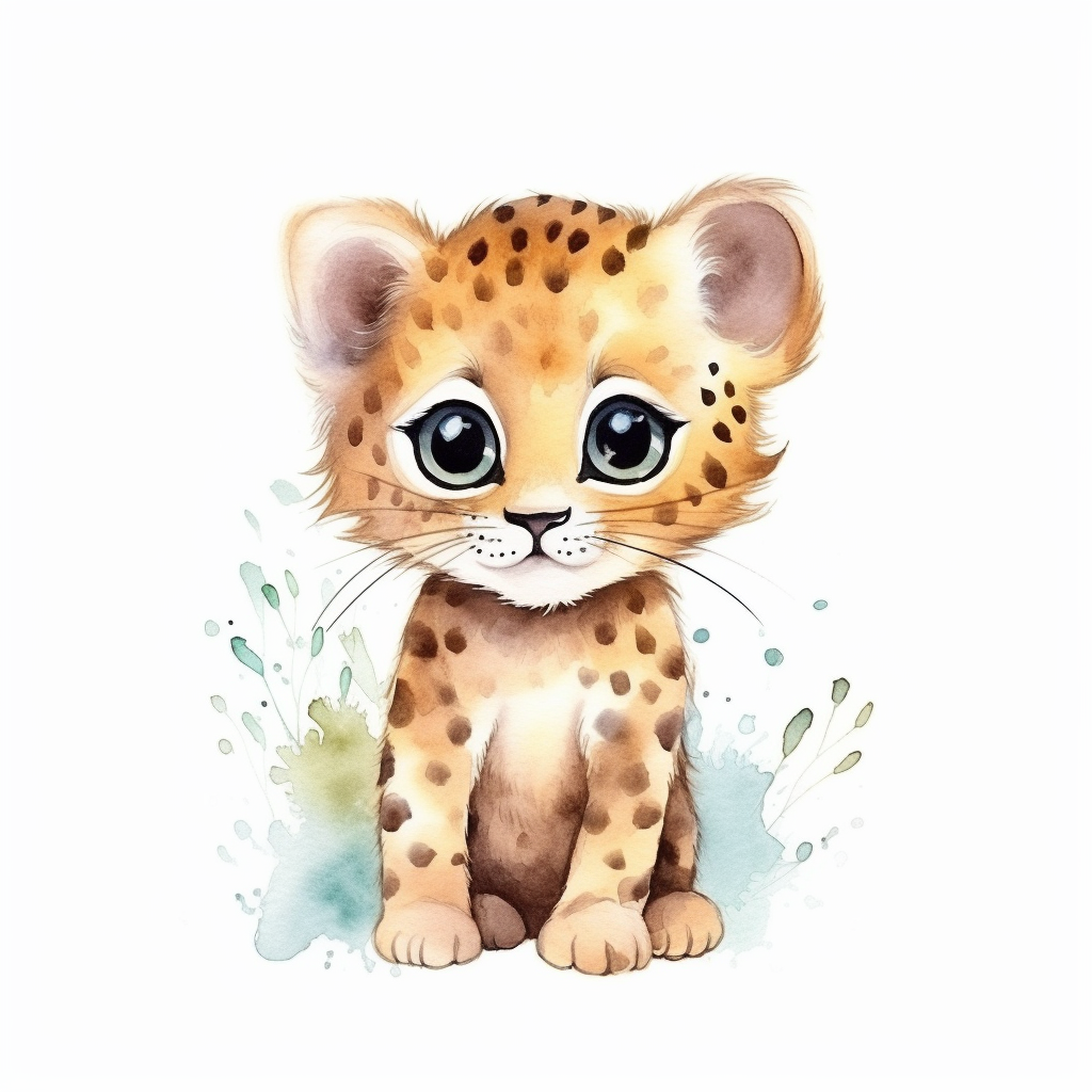 baby leopard cliparts