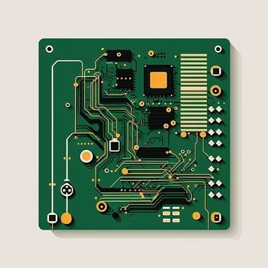 a clipart for a circuit board, simple, vector art, flat design