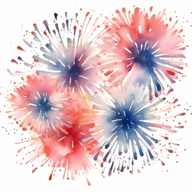 clipart watercolor fireworks 4th of july