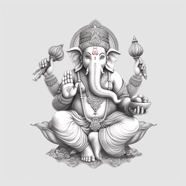 indian, god clipart, ganesha clipart,sketch art, blank background