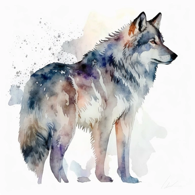 Browse through 367 watercolor wolf stock illustrations and vector graphics to find a single cute watercolor wolf clip art with a plain background [1], The wolf in the clip art has a whimsical and friendly expression with big, bright eyes and a round snout. The watercolor style is soft and delicate, with shades of blue and gray creating a calm and peaceful atmosphere. The wolf stands in front of a plain white background, making it perfect for any project. [2], The cute watercolor wolf is set in a