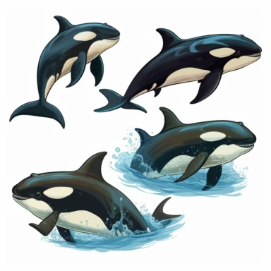 killer whales clipart