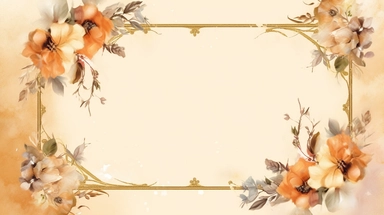 a simple gorgeous aesthetic vintage gold diamond-shape picture frame with minimal flowers border around outside the frame on soft yellow background clipart, watercolor painting realistic, high quality, vibrant, Vicente Romero Redondo, Willem van Aelst