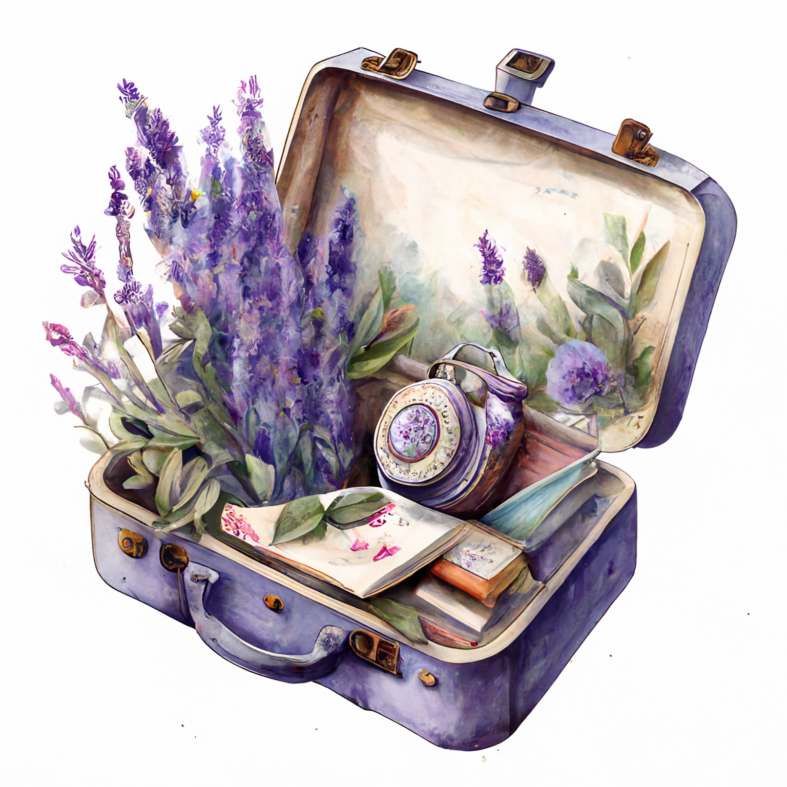 open suitcase clipart