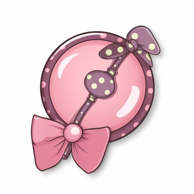 pink baby rattle, cartoon clipart