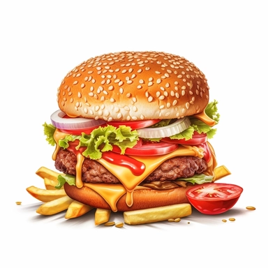 fast food single item clipart,on white background with margins