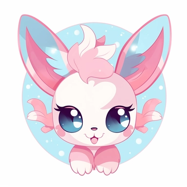 Kawaii icon clip art Sylveon pokemon with pink ears