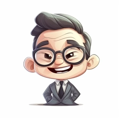 happy cute Legal Executive face, cartoon, clipart, mascot, isolated on white background