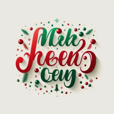 Merry Christmas text red and green color merry christmas decorative text vector illustration simple clipart png white background