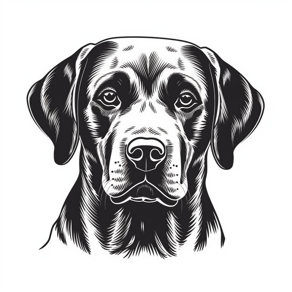 Simple outline of a front facing Labrador Retrievers dog head, kids ...