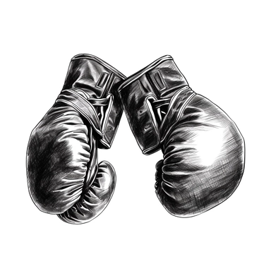 boxing gloves clipart, simple, black and white, white background