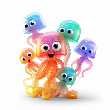 disney pixar jellyfishs, clipart white background