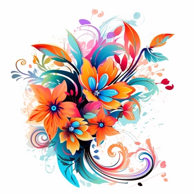 abstract flowers clip art